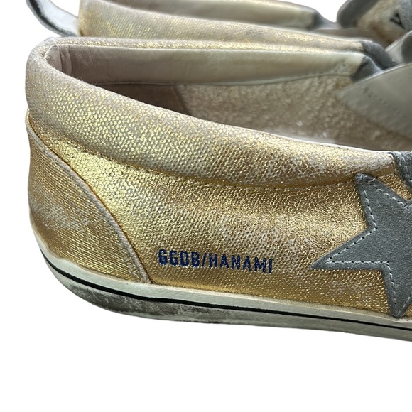 Golden Goose Women's Hanami Gold Metallic Leather Slip-On Sneakers Size 38 - Picture 7 of 9